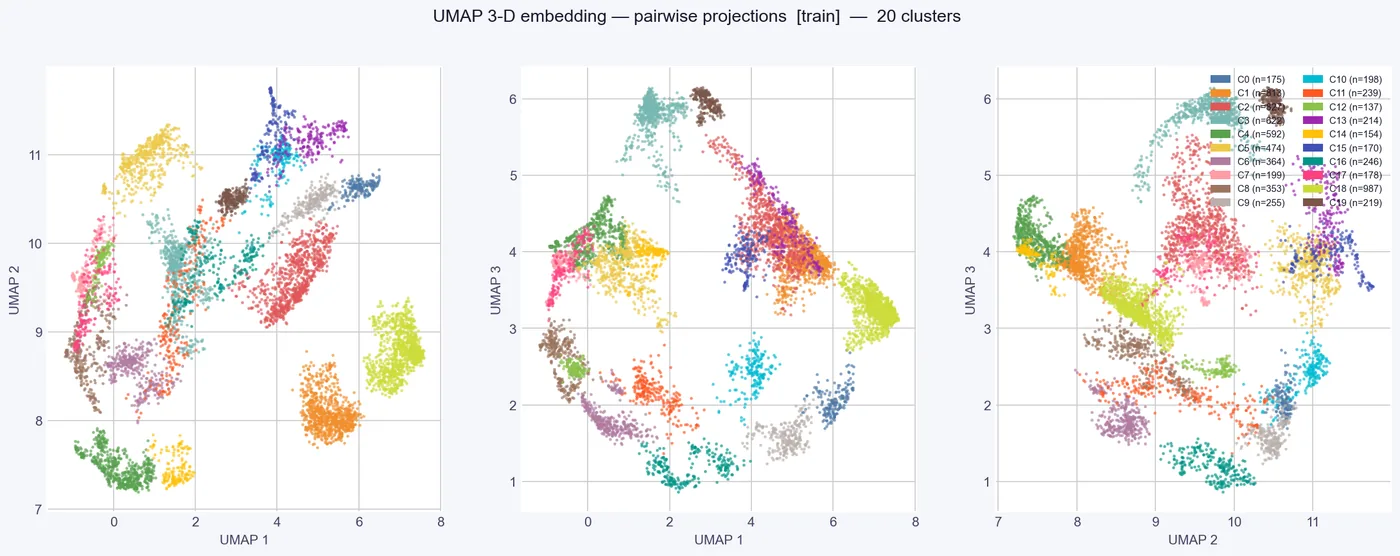 UMAP embedding of open field movement windows